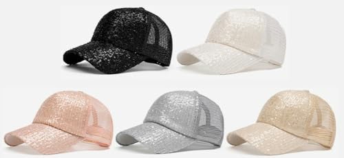 Gorra de béisbol con lentejuelas para mujer miniatura 2