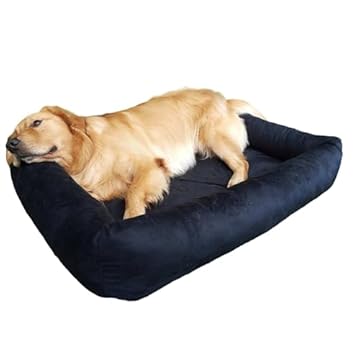 Cama Para Cachorro Grande 100x87 Cm - ESCOLHA A COR - 100% Lavável e Resistente - Pet Querido (PRETO)