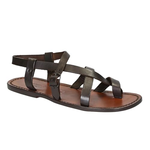 Sandalias gladiador para hombres en selecta piel Gianluca barro real
