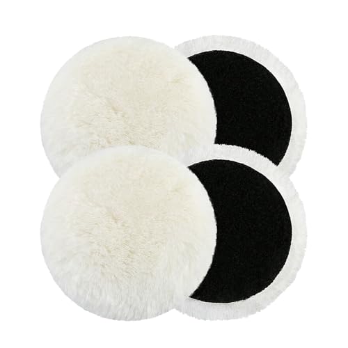 Lot de 4 tampons de polissage de voiture 125 mm, kit de polissage de voiture, tampons de polissage compatibles avec tampon pour ponceuse de voiture, tampon rotatif...