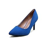 DREAM PAIRS Women's High Stiletto Heels Closed Pointed Toe Dress Pumps Shoes for Wedding Work Office Business, 3 Inches,Size 6.5,Royal/Blue,KUCCI