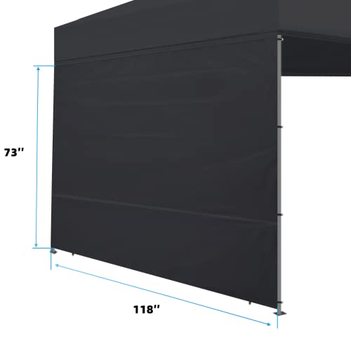 Joramoy Instant Canopy Sunwall Canopy Sidewalls 10X10 For Pop Up Canopy, Canopy Walls 10X10 For Outdoor Canopies,1 Pack Sidewall Only (Black) #TOP1