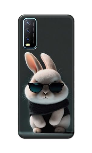 Image of PRINTFIDAA Printed Hard Back Cover Case for Vivo Y20 | Y20 2021 | Y20i | Y20s | Y20G | Y20SG | Y20T | Y12s | Y12G Back Cover (Cool Baby Rabbit) -112