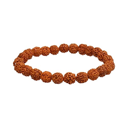 VIVES DE LA CORTADA - Pulsera Semilla de Rudraksha 8mm - Pulseras de Piedras Minerales Originales -...