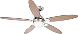 Mit dem Zugschalter können Sie den Ventilator oder auch das Licht bequem und ohne Probleme ein- und ausschalten. Durch seinen ruhigen Lauf stört er auch nicht im Schlafzimmer und Sie haben auch an warmen Sommernächten einen erholsamen Schlaf.