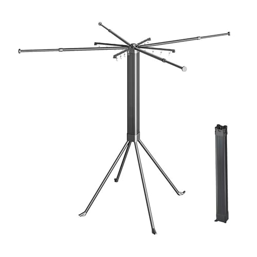 Wäscheständer, Wäscheständer Turm Klappbar 178cm, Octopus Wäscheständer, Enthält 4 ausziehbare Wäschestangen, 4 Unterwäscheständer und 16 Clips, für Balkon, Schlafzimmer, drinnen und draußen (Gray)
