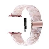 SANXIULY Compatible with Apple Watch band 38mm 40mm 41mm 42mm 44mm 45mm, iwatch Resin Bands for...