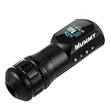 Mummy Tattoo Rotary Cartridge Machine Rotary Battery Pen with1500mAh Digital LED Display for Tattoo Equipment Supply (black)