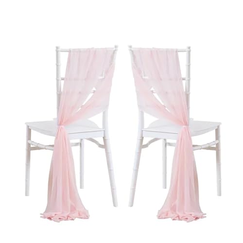 Rubans pour chaises en mousseline rose clair : sublimez votre décoration de mariage champêtre