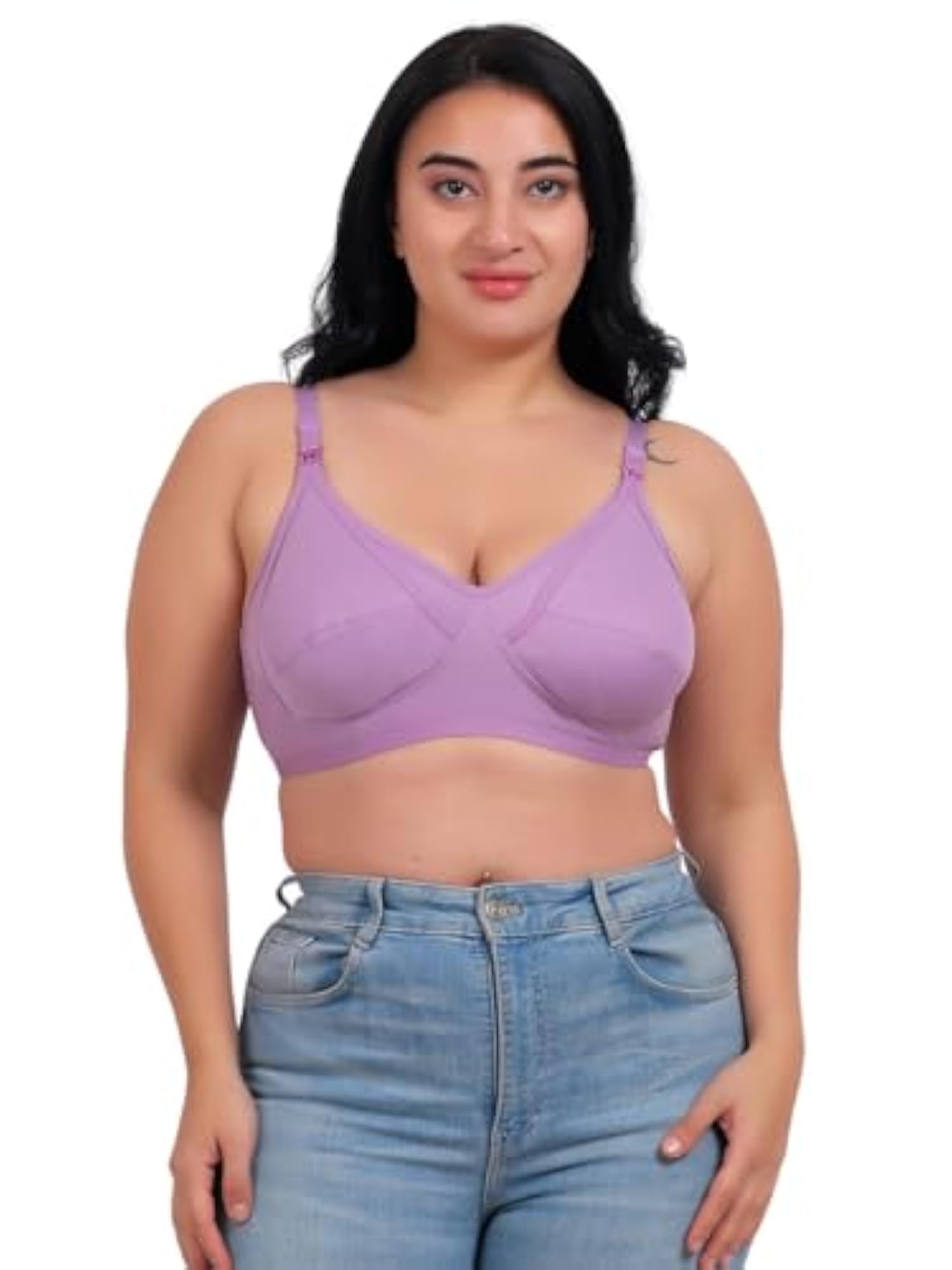 Cotton Non-Padded Wire Maternity Bra, Purple