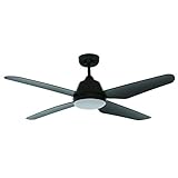 Lucci Air 21299801 Aria LED Light with Remote Ceiling Fan, 48 Inch, Black with Black High Performance ABS Blades