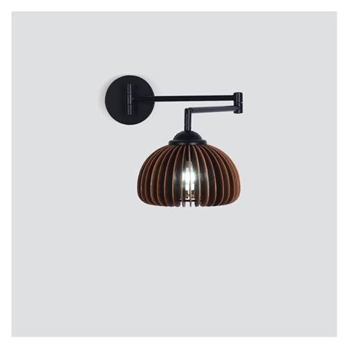 Lampe de lecture en bois noble orientable, applique moderne et simple en rondins 9W