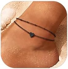 PROSTEEL Stainless Steel Chain Anklets for Women, Silver/Gold Ton...