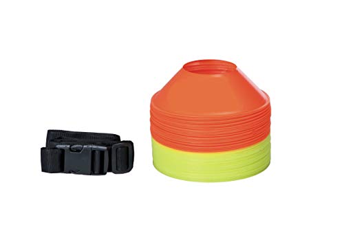 SAPPHIRE Sports Mini Saucer Cones Set of 50 with Strap for Agility Training Football- Orange/Yellow (B08YYGJT82) Amazon Price History, Amazon Price Tracker