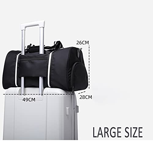 Gym Bag, heren en vrouwen reizen plunjezak, schoen compartiment en natte tas, slijtvaste en waterdichte stof, rits, yoga… - Image 8