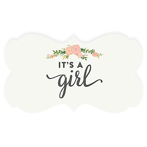 Andaz Press Fancy Frame Rectangular Label Stickers, It's a Girl!, Floral Roses, 36-Pack Wedding Decorations, Wedding Favors, Stickers for Packaging, Party Favor