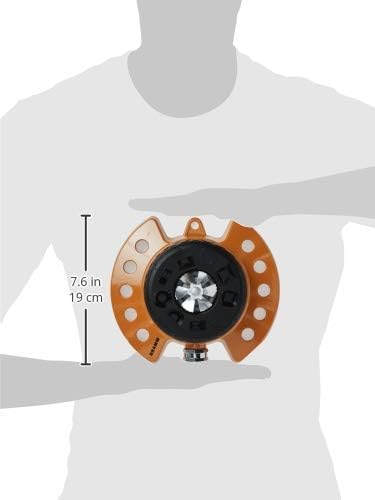 Miniatura 7 de Aspersor de torreta con base de metal resistente, de Dramm, con 9 patrones de agua, Anaranjado