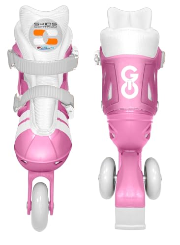 Rollers triskates roses anti chute taille 27-30 skids control - 4
