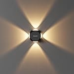 Murphy LED Outdoor Up/Down Wall Light – 6W, Warm White, (4 Multi-Directional Beams), IP65 Waterproof Aluminum Body, Pack of 1 (2-Year Warranty)