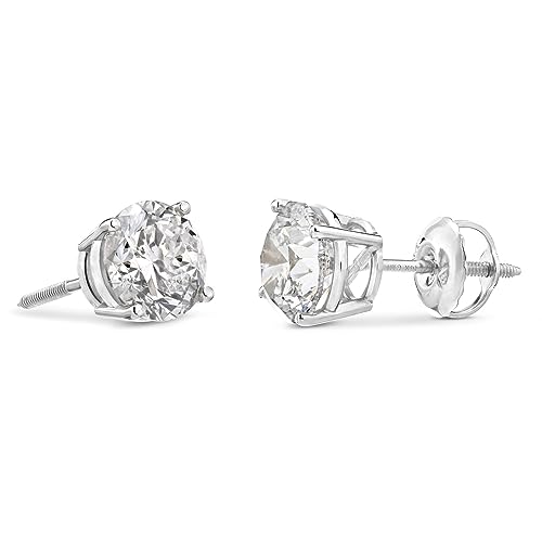 0.20-2.00 cttw Certified NATURAL Diamond Stud Earrings for Women 14 Karat Gold Earrings 4 Prong Setting with Screw Back Studs Fine Jewelry3