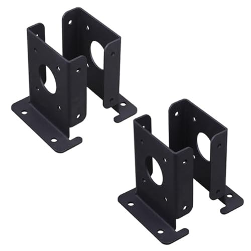 Stineng Juego de 4 soportes de base ajustables para postes de madera y pérgola, resistentes soportes de base para barandilla de cubierta, buzón, fácil instalación, fácil de usar.