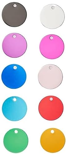 Custom Pet ID Tags Personalized for Dogs & Cats by Dragon DreamWorks (Silver, Round)