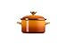 Le Creuset Enamel on Steel Traditional Petite Stockpot, 3.8 qt., Persimmon with Gold Accents