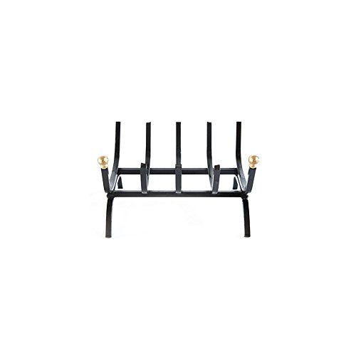 Brucialegna per camino caminetto in ferro con pomelli in ottone 30 cm