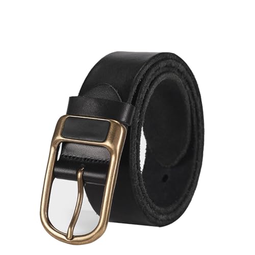 Men's Belt with Single Prong Buckle, Leather Dress Belt width 3.8cm for Casual and Business