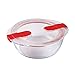 Pyrex - Cook & Heat - Plat Rond en Verre avec Couvercle Hermétique Spécial Micro-ondes – Boîte de conservation – Cuisinez au four, Conservez et Réchauffez - 14 x 12 x 5 cm
