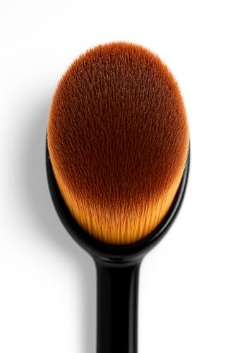 Image of Sedell Paris SilkGlide Tooth-Type Makeup Blending Brush - Ergonomic Oval Design for Effortless Buffing and Smooth, Airbrushed Coverage