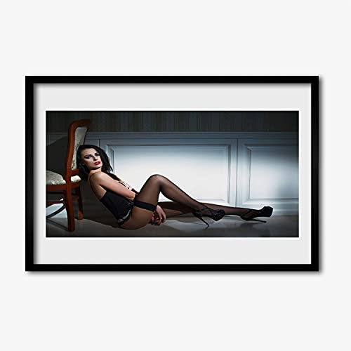 Affiche avec cadre en MDF Tulup 60x40 cm portrait femme aux finitions soignées
