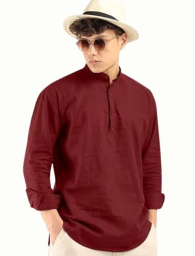 Image of ROYALSCOUT Men's Cotton Blend Full Sleeve Kurta Shirts Pack of 1 Designed for Festive Moments, Cultural Functions, or Casual Gatherings