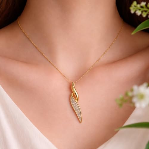 Image of RIDHVEE Anti-Tarnish Gold Plated Pendant Necklace for Women & Girls | Skin Friendly Lightweight Fashion Jewellery | Elegant Minimalist Chain Necklace & Gifting