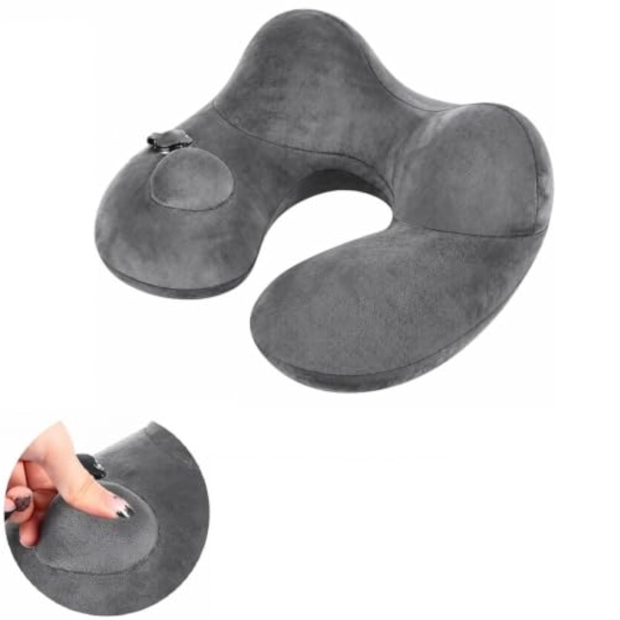 Long Journey Inflatable Neck Pillow with Push Button Inflation