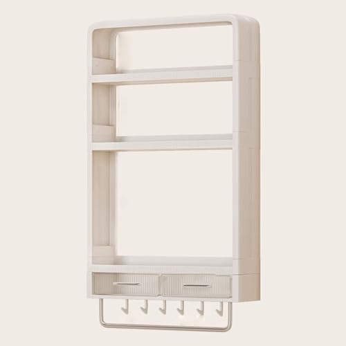 Distanza Tra i Ripiani Aumentata Pensili Cucina Sospesi a Giorno Armadietto Bagno Sospeso Piccolo con Ganci Installazione Senza Fori Adatto per Camera da Letto, Bagno, Soggiorno(40 * 10 * 74cm)