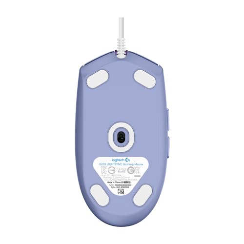 Image of Logitech G203 Prodigy Wired Gaming Mouse, 8,000 DPI, RGB, Lightweight, 6 Programmable Buttons, On-Board Memory, Compatible with PC /Mac - Lilac