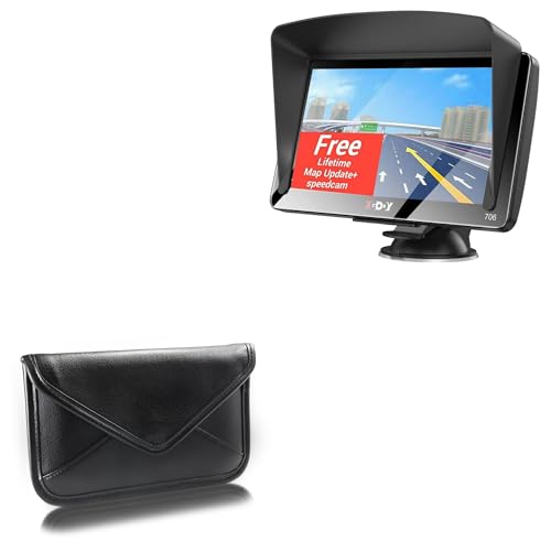 BoxWave Case Compatible with Xgody 706F - Elite Leather Messenger Pouch, Synthetic Leather Cover Case Envelope Design - Jet Black