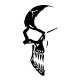  Juego de 2 Pegatinas Tuning de Calavera 14 Skull Moto Custom Decal Coche 2 Stickers 18x8,9 cm (Plata)
