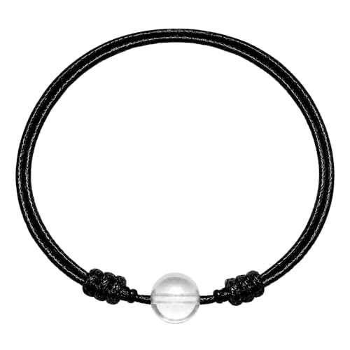 Luck Strings Gemstone Bead Bracelet, Adjustable Wax Cord, Unisex for Men & Women, Minimalist Stackable Beaded Jewelry
