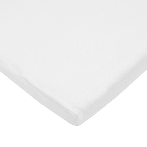 Image of TL Care 100% Natural Cotton Jersey Knit 18 inch x 36 inch Cradle /Bassinet Sheet - Fitted, White, Soft Breathable, for Boys and Girls (Pack of 2)