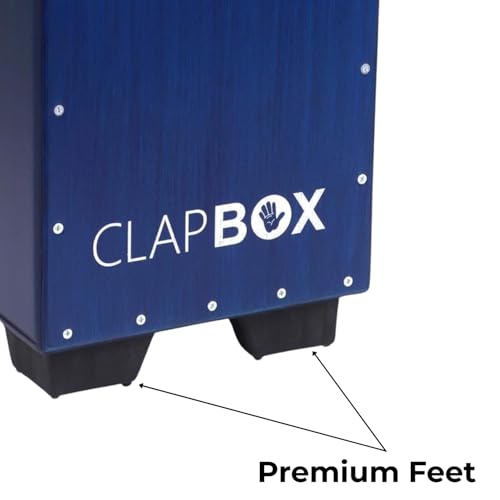 Image of Clapbox Adjustable Snare Cajon CB40- Blue, Birch Wood (H:50 W:30 L:30) - 3 Internal Snares