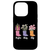 Foxglove Daisy Tulip Floral With Rain Boots Case for iPhone 14 Pro