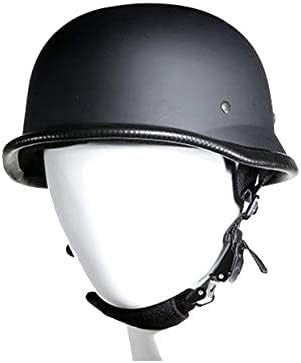 German Novelty Flat Black Motorcycle Biker Decorative Hat (Matte Black, X-Large)