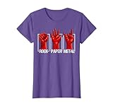 Rock Paper Heavy Metal Fan Rock Music Band Guitar Musician T-Shirt