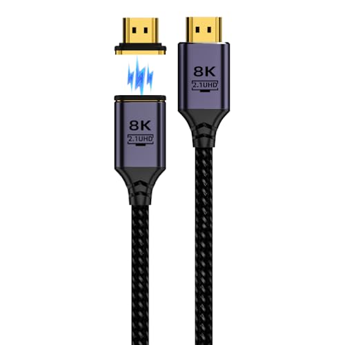DAIAD HDMI �}�O�l�b�g�P�[�u�� ���������s�v �[�q�ی� �߂Â��邾�� �ȒP�ڑ� �e���r�� ���j�^�[�� HDMI2.1 8K60Hz 4K120Hz HDR �i�C���� �����b�L LED PS5 Switch2�Ή� (2m)