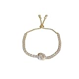 COCEMORINI New Fully Inlaid Rhinestone Adjustable Gold Plated Women's Bracelet Fashion Droplet Shape Bracelet Jewelry Gift