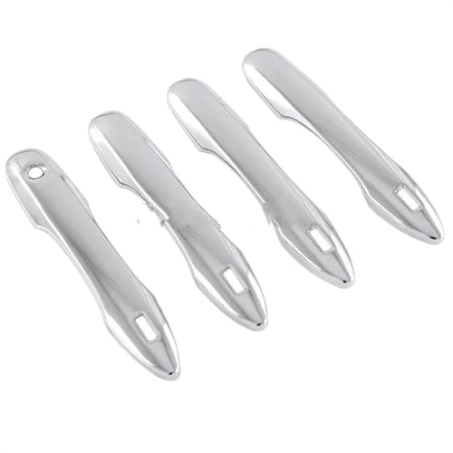 Cubierta de fibra de carbono para manija de coche Toyota BZ4X 2022 pegatina accesorios plata