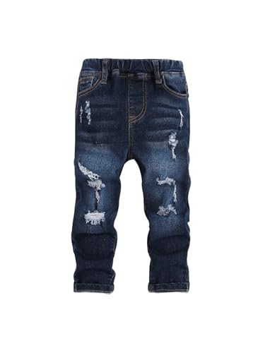 Floerns Toddler Boy's Elastic Waist Distressed Ripped Skinny Jeans Denim Pants