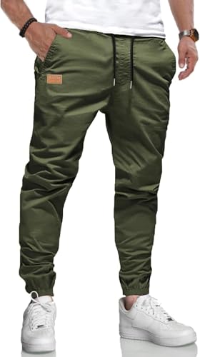 KUNJLELP Pantalones Casual Hombre Pantalón de Cargo Algodón